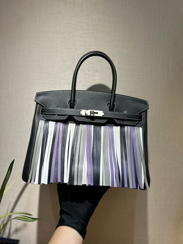 [Exclusive] Hermes Birkin 25 Bag HSS Black Multi Colour Fringe Limited Edition