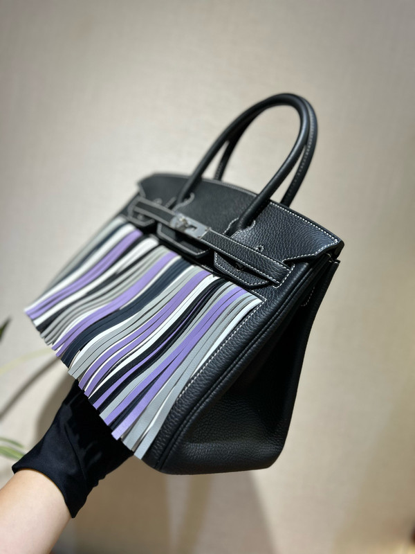 [Exclusive] Hermes Birkin 25 Bag HSS Black Multi Colour Fringe Limited Edition