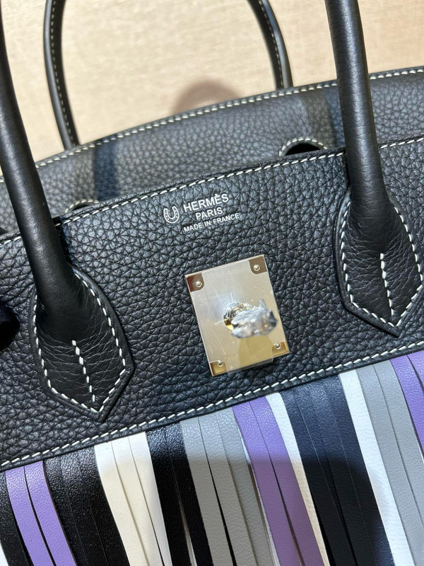 [Exclusive] Hermes Birkin 25 Bag HSS Black Multi Colour Fringe Limited Edition