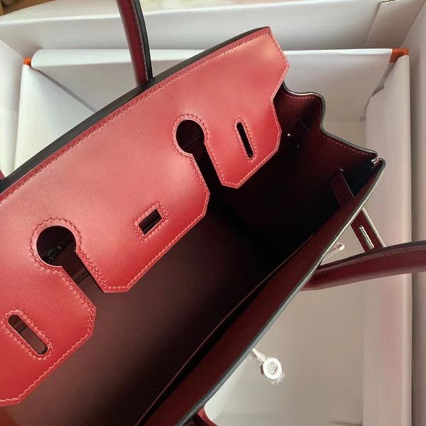Hermes Rouge Grenat Birkin 30 Box Calf Palladium Hardware