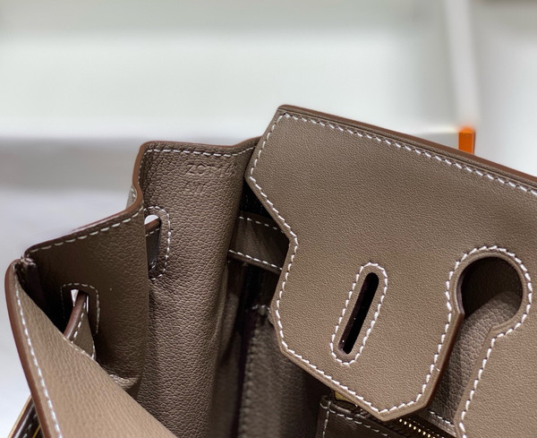 Hermès Birkin 30 Bag Toile Etoupe Swift Leather