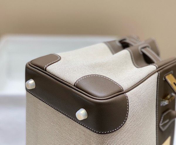 Hermès Birkin 30 Bag Toile Etoupe Swift Leather