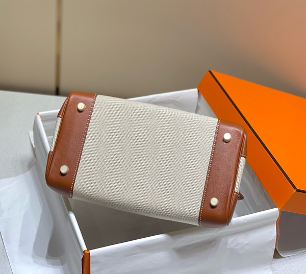 Hermès Birkin 30 Bag Toile Gold Swift Leather
