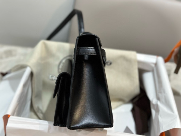 Hermes Kelly Sellier 20 en Desordre Black Box Leather