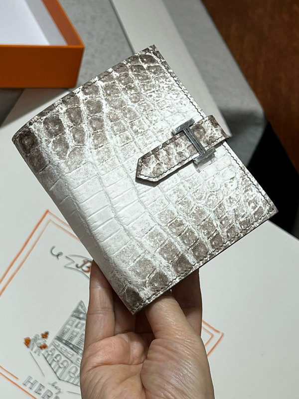 Hermes Himalaya Bearn compact wallet Palladium hardware