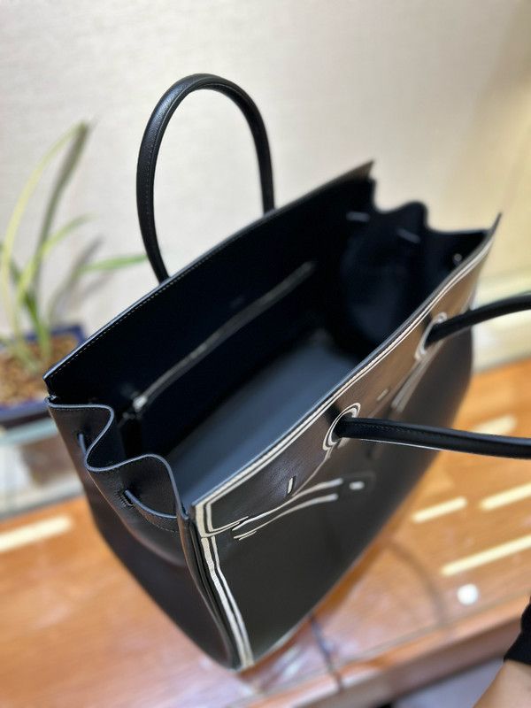 HERMÈS SHADOW BIRKIN 35 BLACK JPG EVERCALF LEATHER "INVERSE SHADOW"