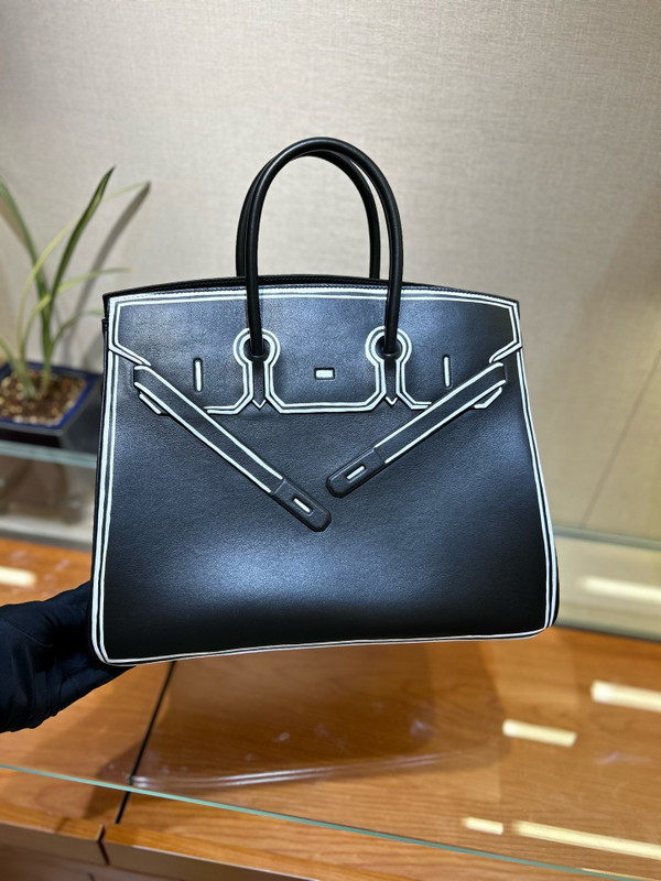 HERMÈS SHADOW BIRKIN 35 BLACK JPG EVERCALF LEATHER "INVERSE SHADOW"