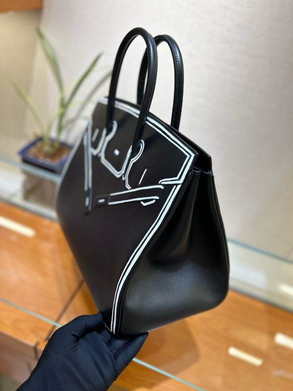 HERMÈS SHADOW BIRKIN 35 BLACK JPG EVERCALF LEATHER "INVERSE SHADOW"