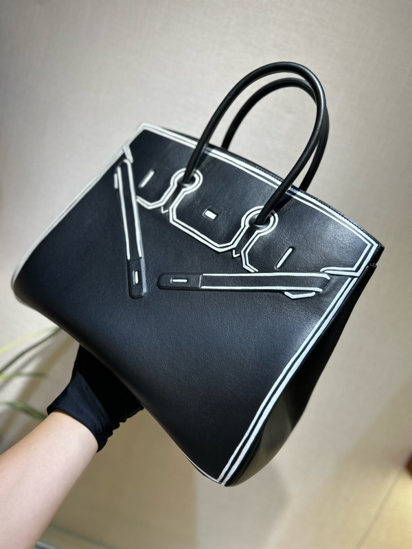 HERMÈS SHADOW BIRKIN 35 BLACK JPG EVERCALF LEATHER "INVERSE SHADOW"
