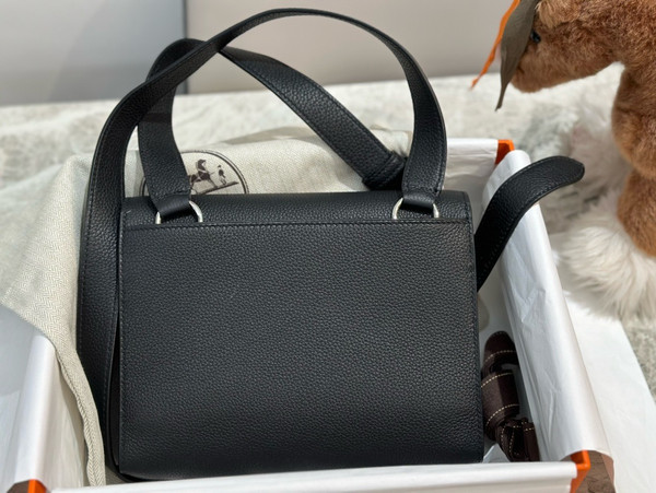 Hermes Sac a depeches 21 bag Black Togo Leather