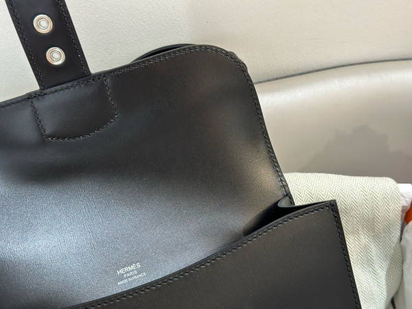 Hermes Sac a depeches 21 bag Black Box Leather