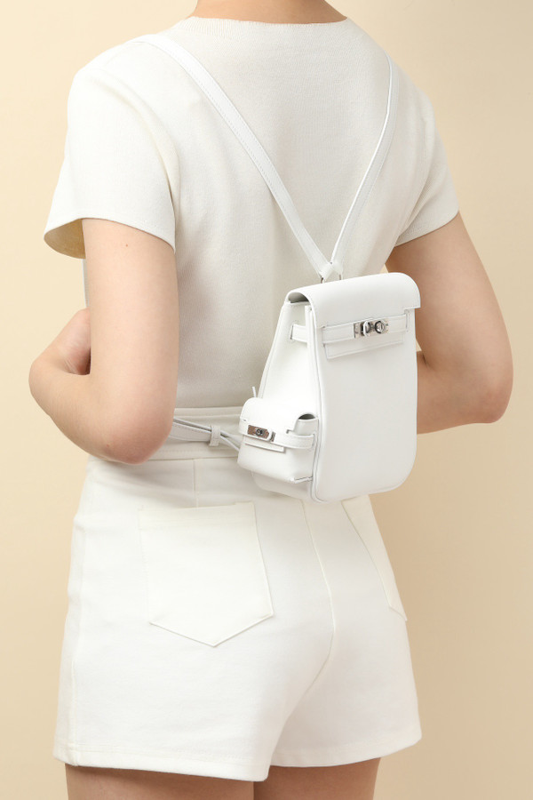 HERMÈS KELLY JUMP BAG WHITE SWIFT LEATHER  PALLADIUM HARDWARE