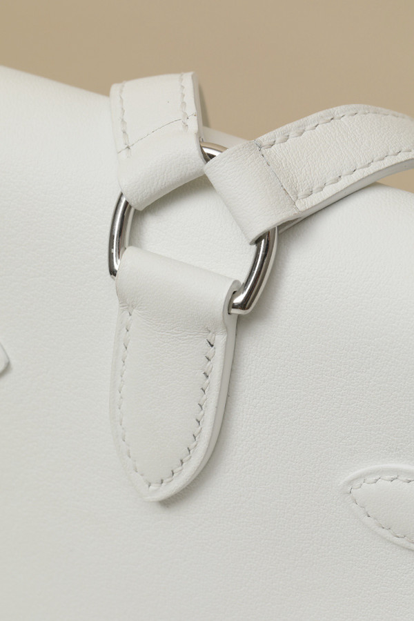 HERMÈS KELLY JUMP BAG WHITE SWIFT LEATHER  PALLADIUM HARDWARE