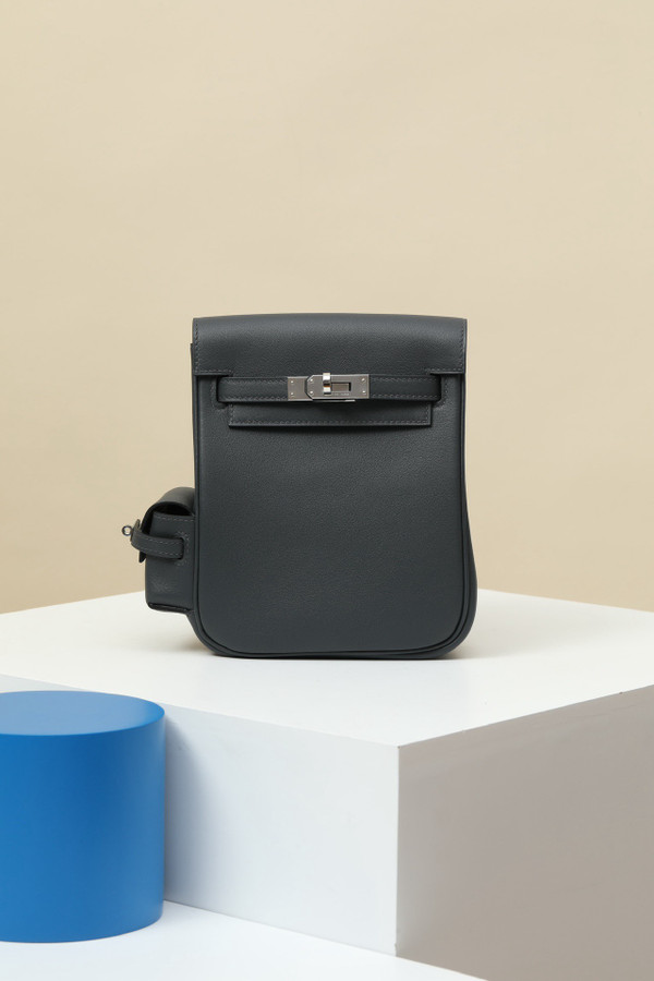 HERMÈS KELLY JUMP BAG GRIS MISTY SWIFT LEATHER  PALLADIUM HARDWARE