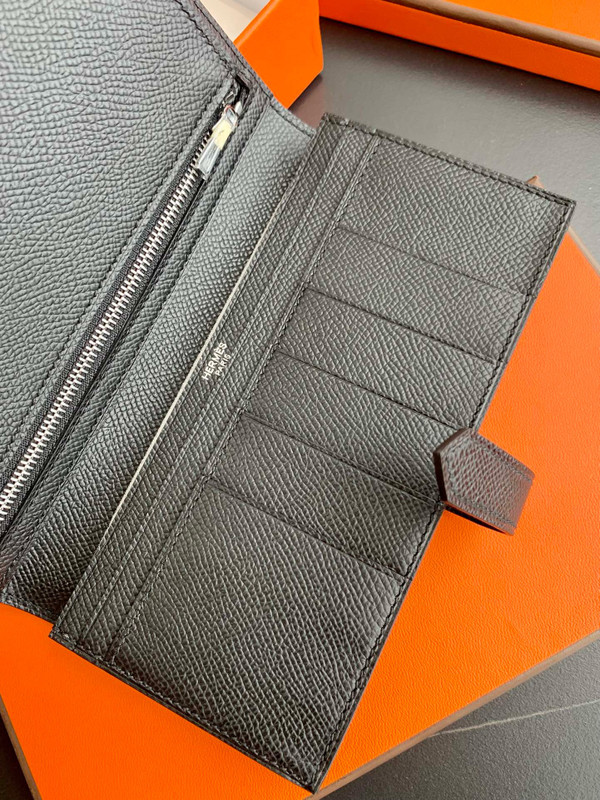Hermes Bearn wallet Black Epsom