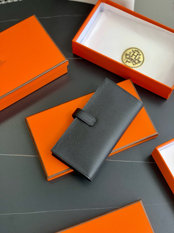 Hermes Bearn wallet Black Epsom