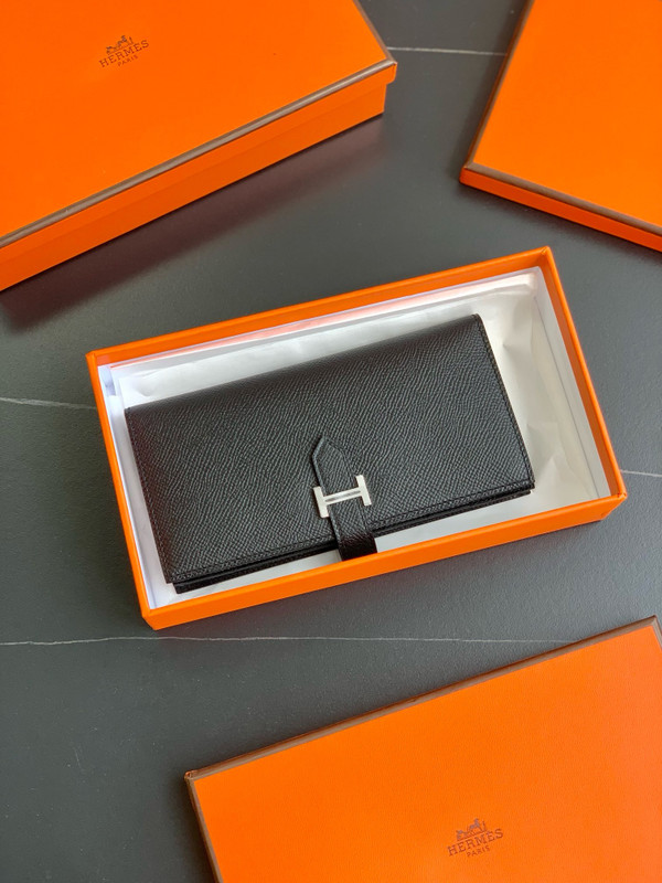 Hermes Bearn wallet Black Epsom