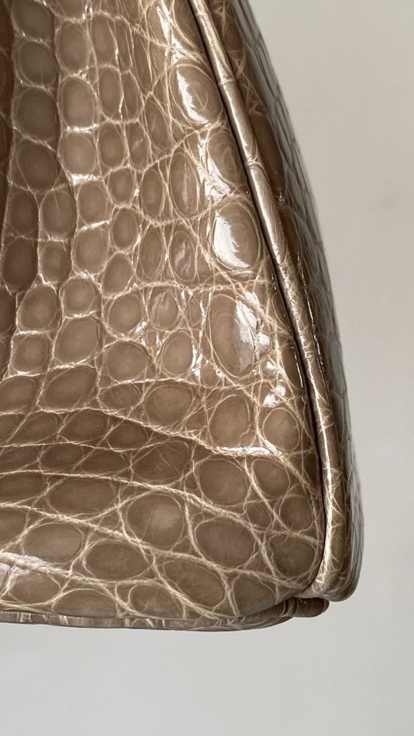 HERMES BIRKIN 30 BAG GRIS TOURTERELLE ALLIGATOR GOLD HARDWARE
