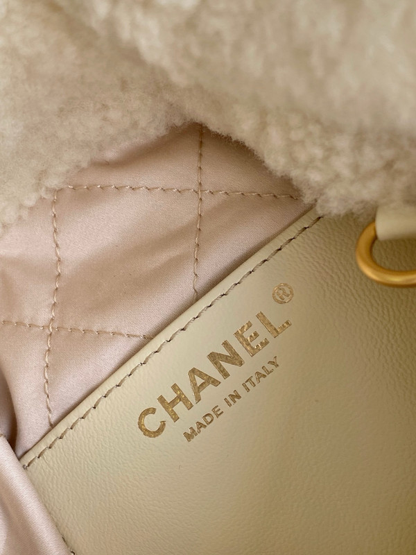 Chanel FALL-WINTER 2024/25   CHANEL 22 MINI HANDBAG   Shearling Lambskin