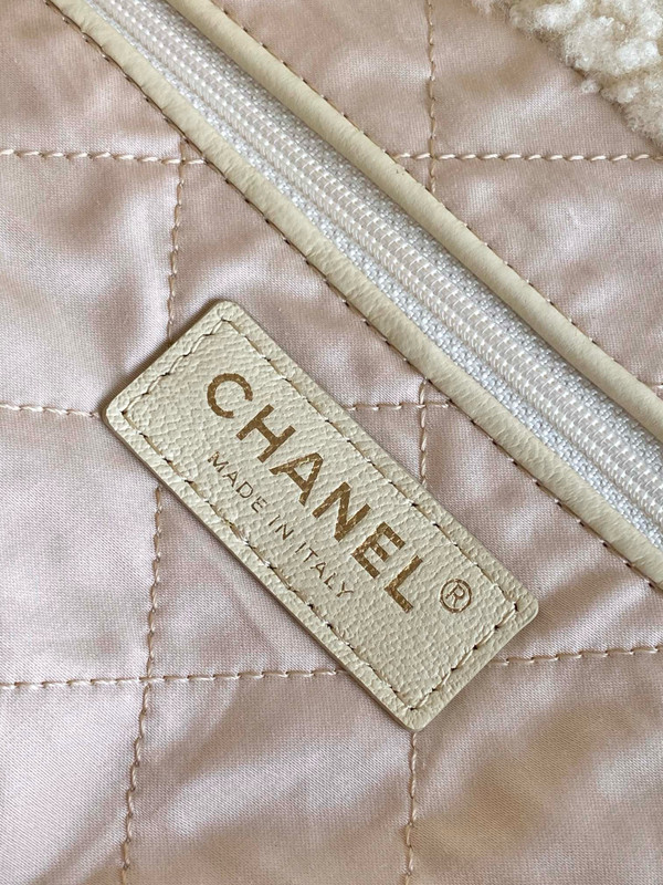 Chanel FALL-WINTER 2024/25 CHANEL 22 SMALL HANDBAG Shearling Lambskin