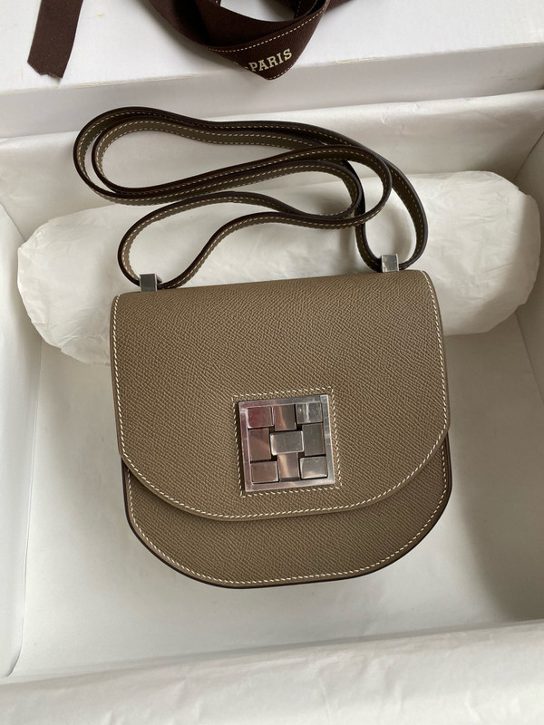 Hermes Etoupe Mosaique au 24 - 17 bag  Palladium Hardware