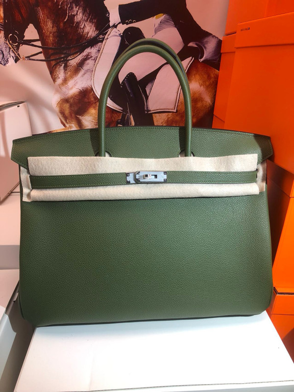 Hermes Vert Maquis Birkin 40 Togo leather