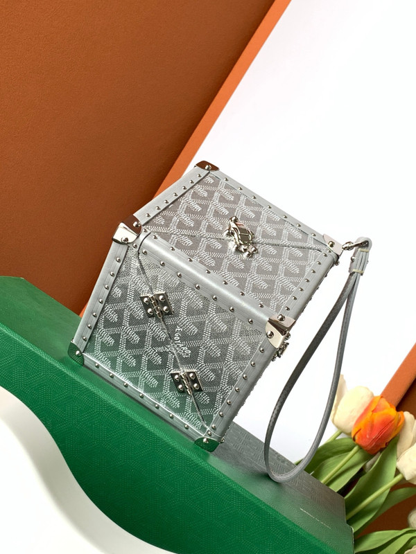 Goyard Dé Trunk Bag Metallic Silver