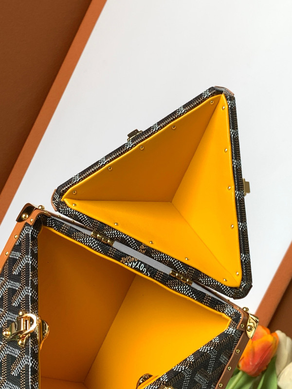 Goyard Dé Trunk Bag Metallic Black & Tan