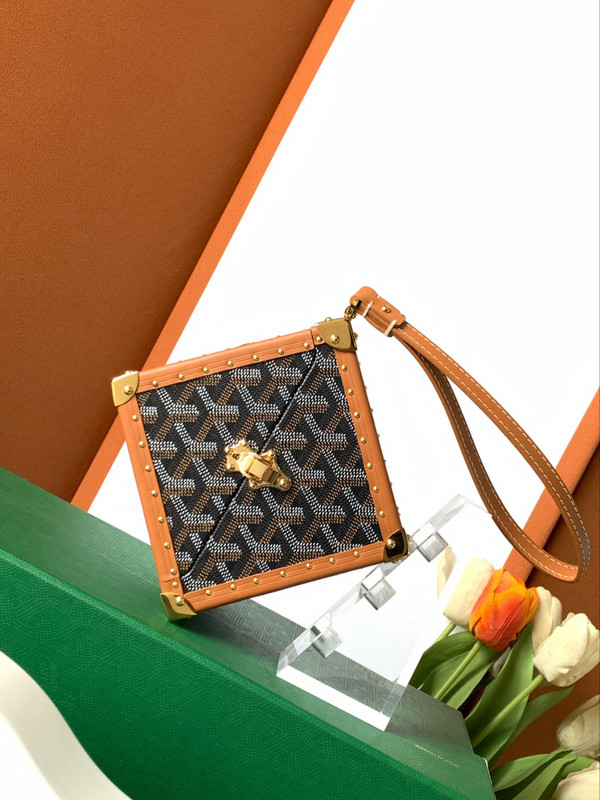 Goyard Dé Trunk Bag Metallic Black & Tan
