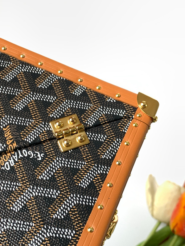 Goyard Dé Trunk Bag Metallic Black & Tan