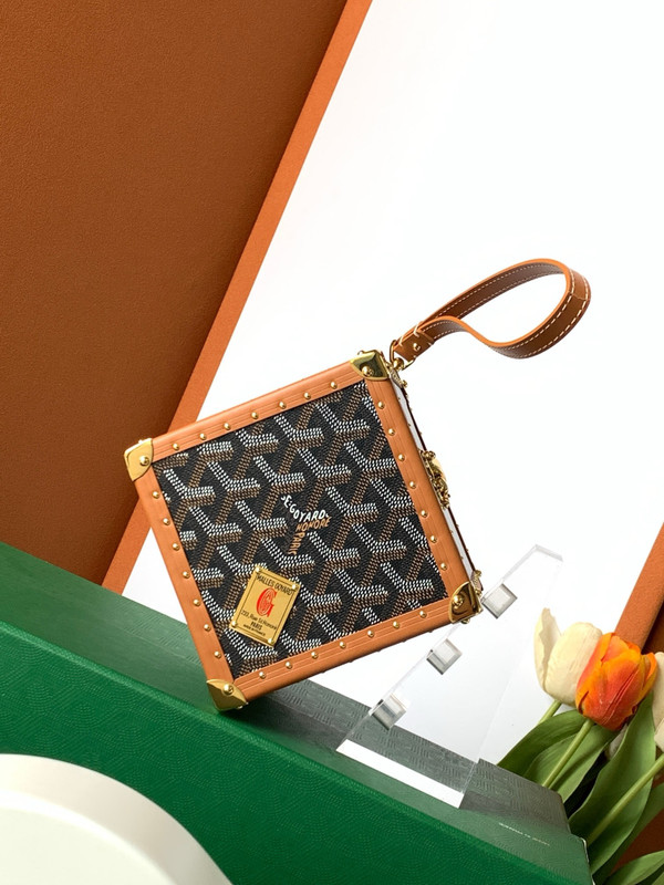 Goyard Dé Trunk Bag Metallic Black & Tan