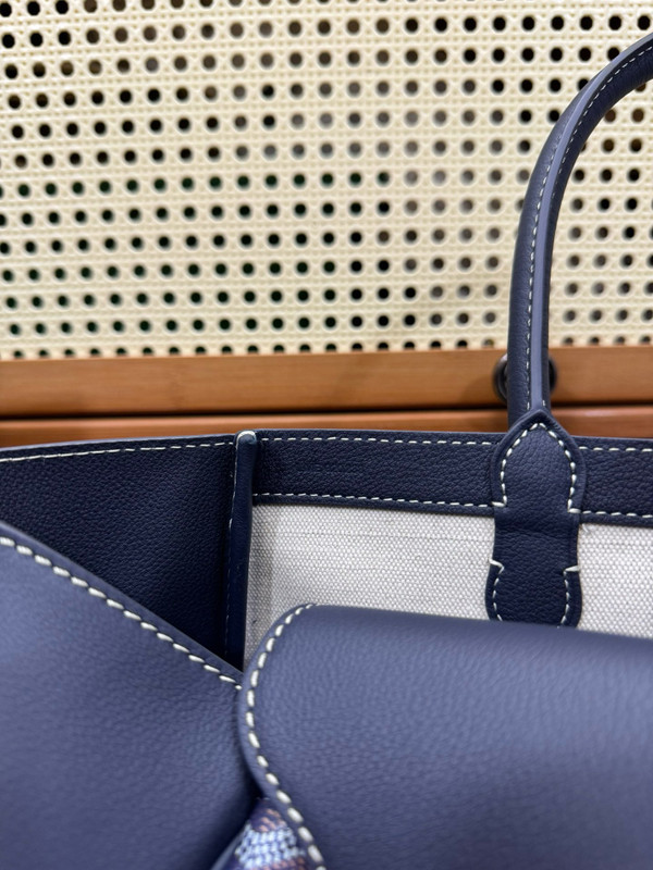 Goyard Saigon Tote Blue Goyardine Canvas Palladium Hardware