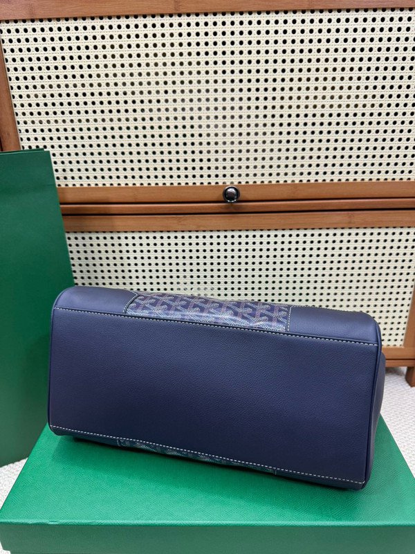 Goyard Saigon Tote Blue Goyardine Canvas Palladium Hardware