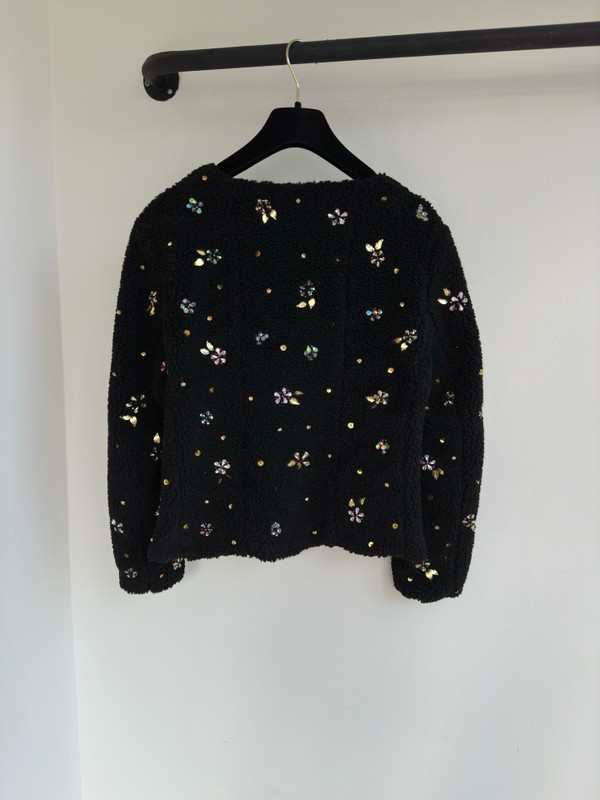 Chanel FALL-WINTER 2024/25  JACKET  Fantasy Cashmere & Silk Fur  Black & Multicolor