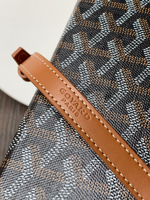Goyard Goyardine Black&Tan Cassette Trunk Clutch/Shoulder Bag Palladium Hardware