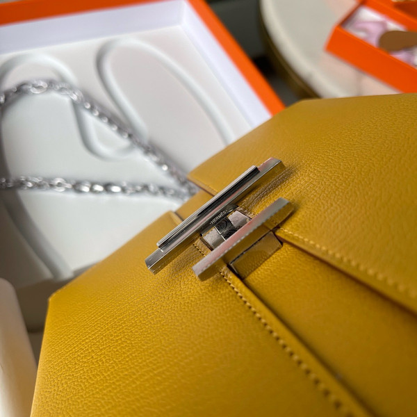 Hermes Cinhetic bag Amber With Palladium Hardware