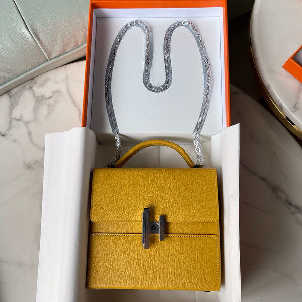 Hermes Cinhetic bag Amber With Palladium Hardware
