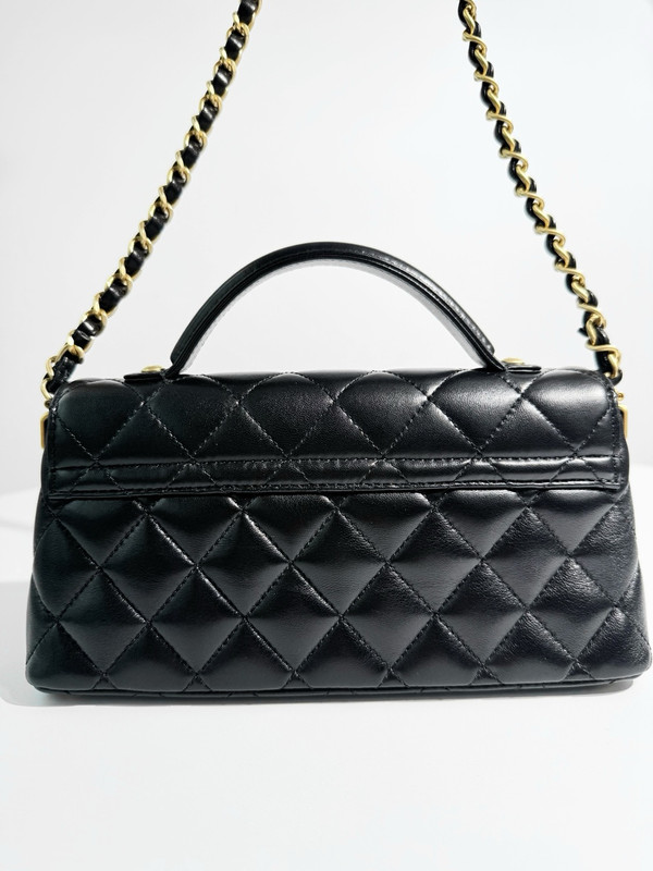 Chanel SPRING-SUMMER 2025 PRE-COLLECTION  BLACK MINI FLAP BAG WITH TOP HANDLE