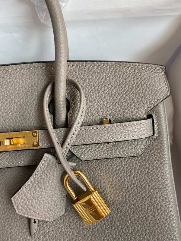 Hermes Gris Asphalt Birkin 25 cm Togo Gold Hardware