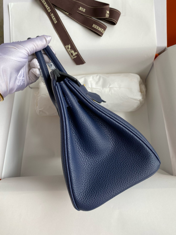 Hermes Deep Blue Birkin 25 cm Togo Gold Hardware