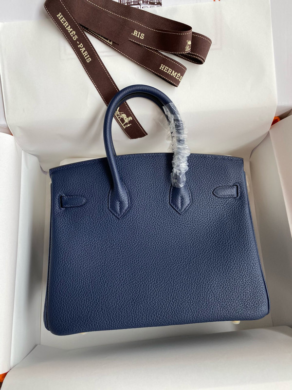 Hermes Deep Blue Birkin 25 cm Togo Gold Hardware