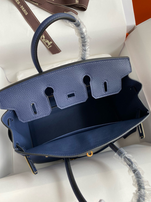 Hermes Deep Blue Birkin 25 cm Togo Gold Hardware
