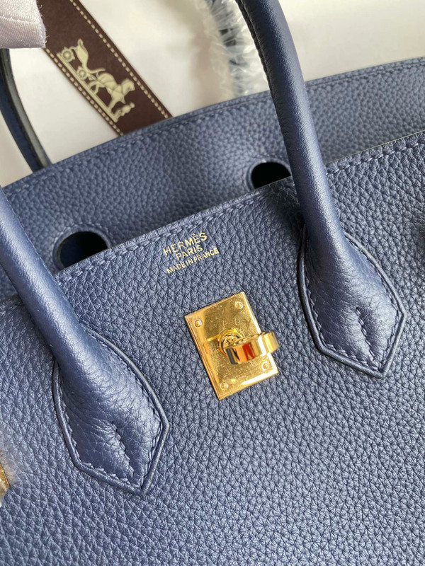 Hermes Deep Blue Birkin 25 cm Togo Gold Hardware