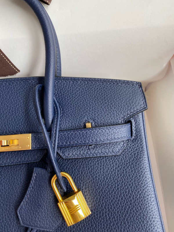Hermes Deep Blue Birkin 25 cm Togo Gold Hardware