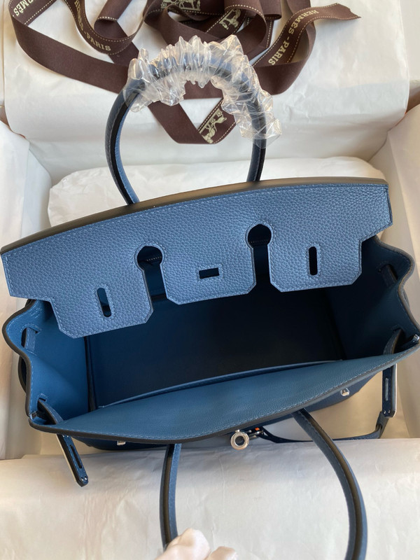 Hermes Blue Agate Birkin 25 cm Togo Palladium Hardware