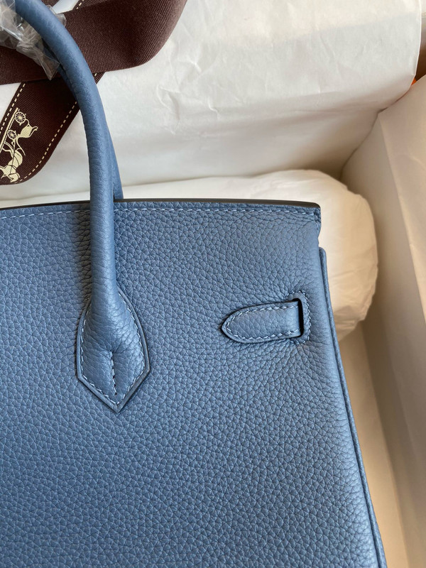 Hermes Blue Agate Birkin 25 cm Togo Palladium Hardware
