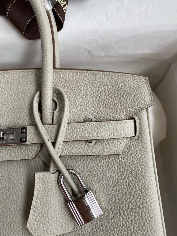 Hermes Pearl Gris Birkin 25 cm Togo Palladium Hardware