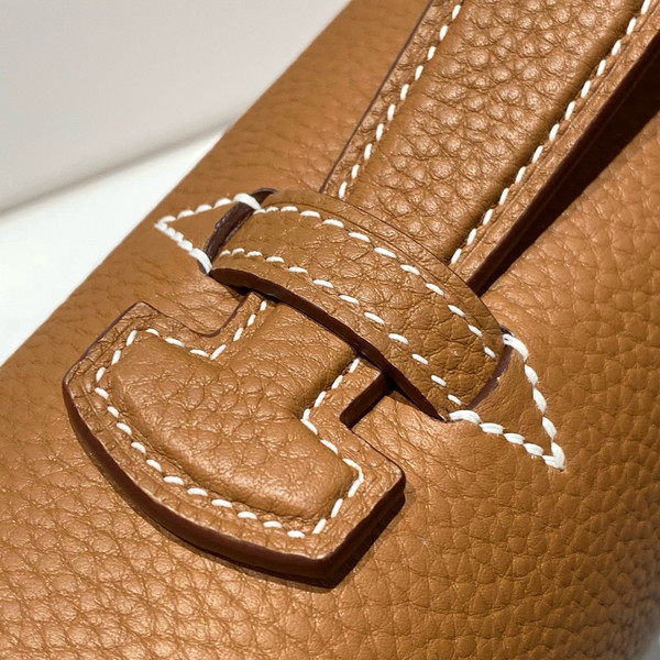 HERMES 38cm Gold Togo Leather Palladium Plated Sac A Depeches Briefcase Bag