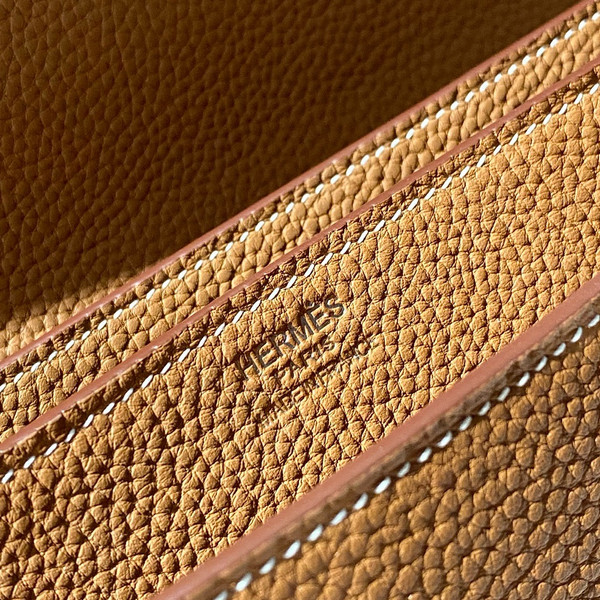 HERMES 38cm Gold Togo Leather Palladium Plated Sac A Depeches Briefcase Bag