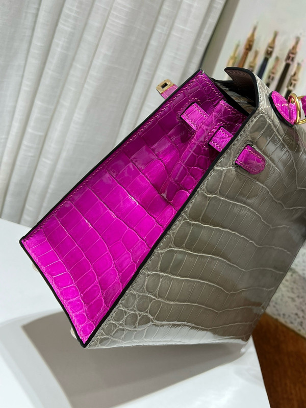 Hermes SPECIAL ORDER SHINY NILOTICUS CROCODILE KELLY 25 WITH GOLD HARDWARE